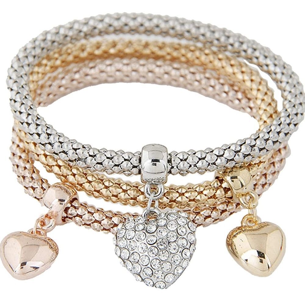 Set of 3 Alloy Tree ❤ Heart Gorgeous Bracelets